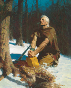 Mormon buries the plates