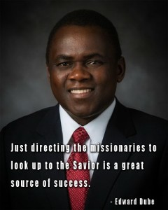 Edward Dube with quote about missionaries.