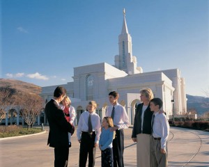 Mormon Family at the Temple